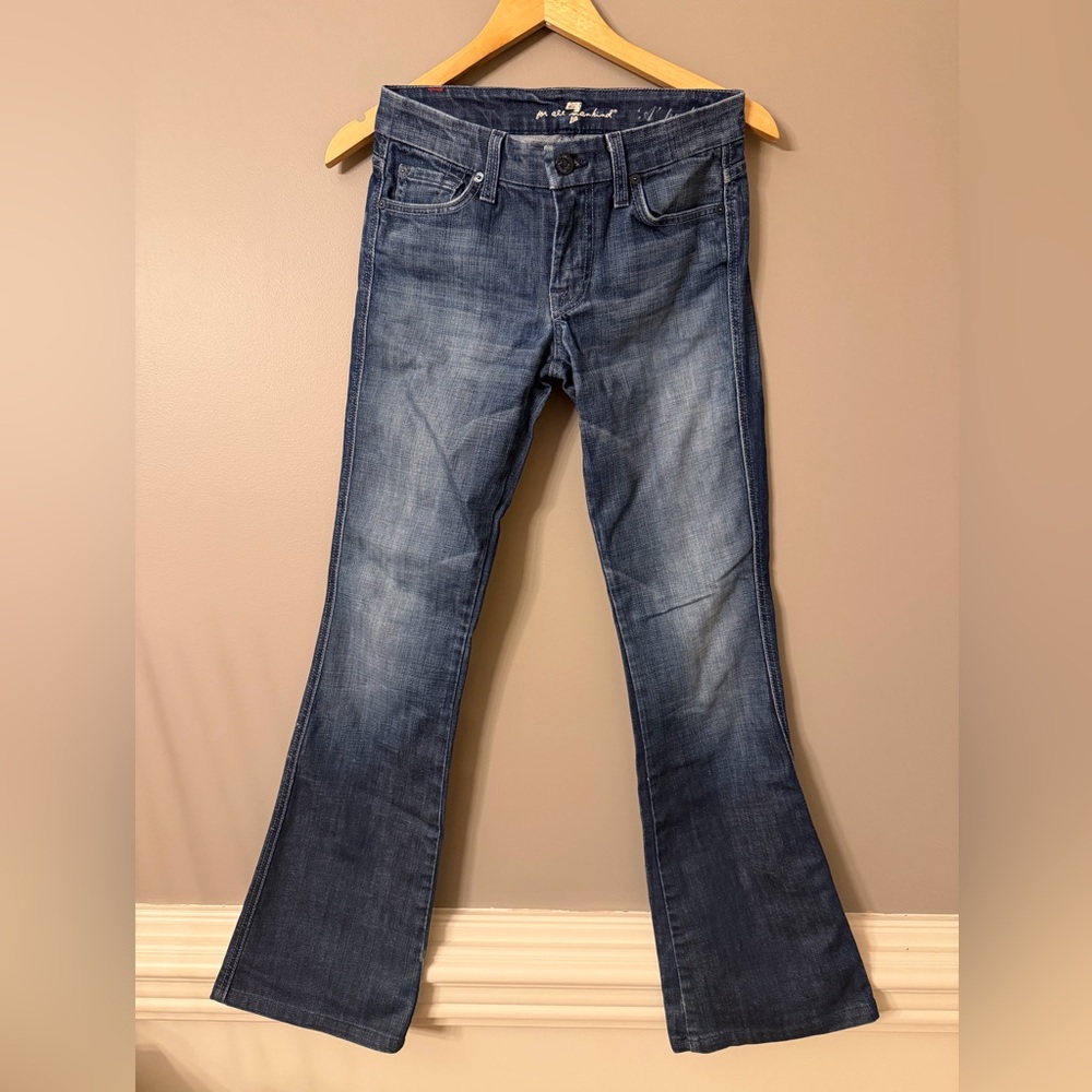7FAMK Dojo Flare A Pocket Mid-Rise Y2K Mid-Wash Sz 25